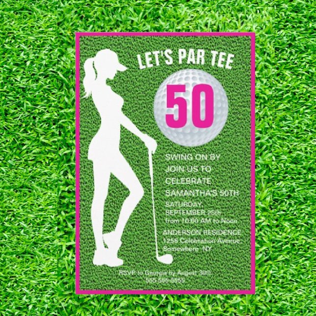 Convite de Aniversário de Golf Green-Themed (Swing with Style, Play with Grace!)