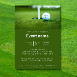 Convite de aniversário de golfe clube de golfe eve
