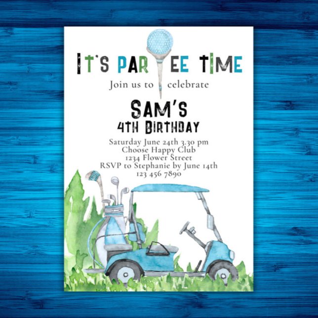 Convite de Aniversário de Golfe Festa de Golfe Par (Criador carregado)