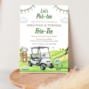 Convite de Aniversário de Golfe Let's Par Tee