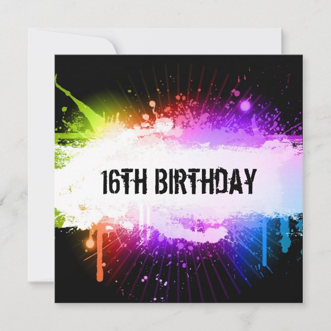 Convite de aniversário de Grunge (Frente)