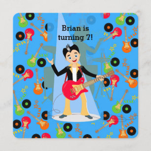 Convite de aniversário de guitarrista