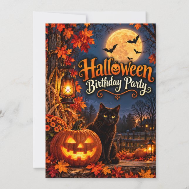 Convite de Aniversário de Halloween (Frente)