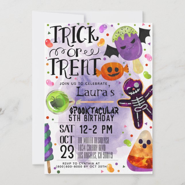 Convite de Aniversário de Halloween (Frente)