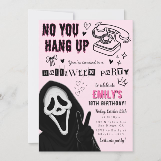 Convite de Aniversário de Halloween (Frente)