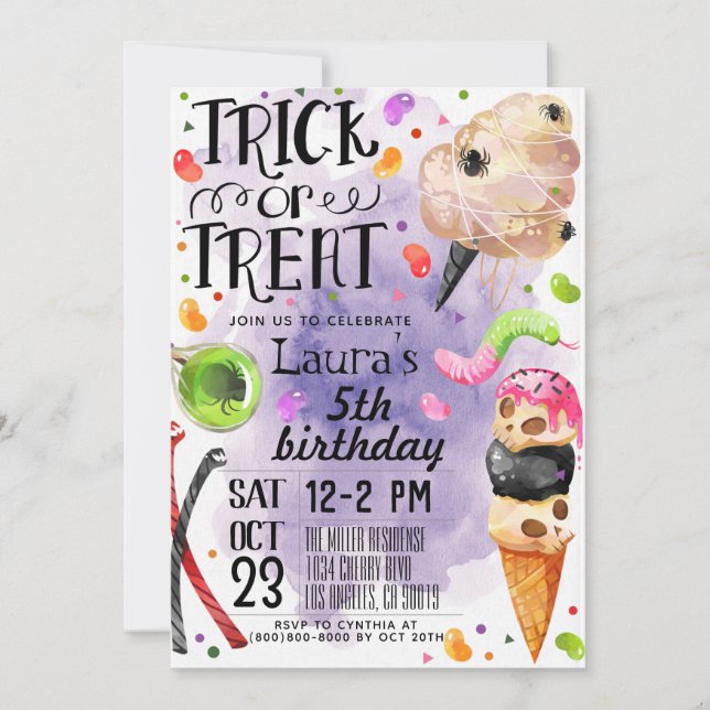 Convite de aniversário de Halloween (Frente)
