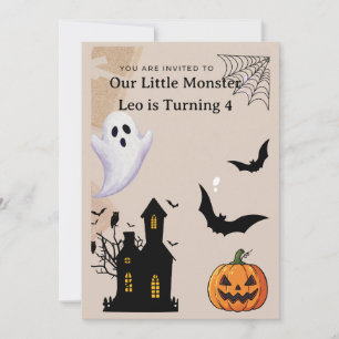 Convite de Aniversário de Halloween Assustador Cut