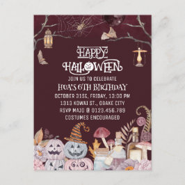 Convite de Aniversário de Halloween Assustador Fel