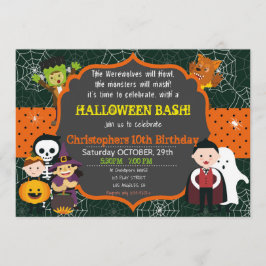 CONVITE DE ANIVERSÁRIO DE HALLOWEEN COSTUME BASH