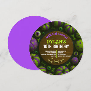 Convite de aniversário de Halloween CRAZY EYEBALLS