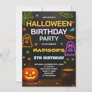 Convite de aniversário de Halloween   Crianças Cut