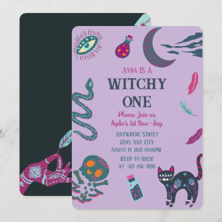 Convite de Aniversário de Halloween da Bruxa