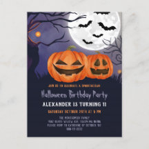 Convite de Aniversário de Halloween do Abóbora Ass