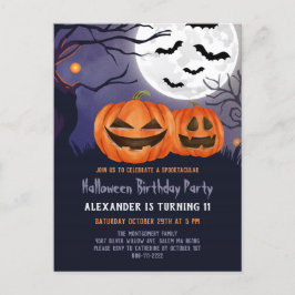 Convite de Aniversário de Halloween do Abóbora Ass