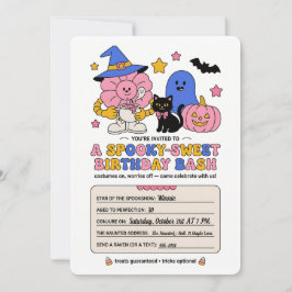 Convite de Aniversário de Halloween Doce e Assusta