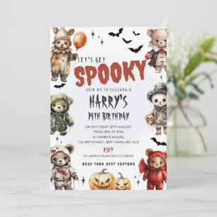 Convite de Aniversário de Halloween dos Ursinhos S
