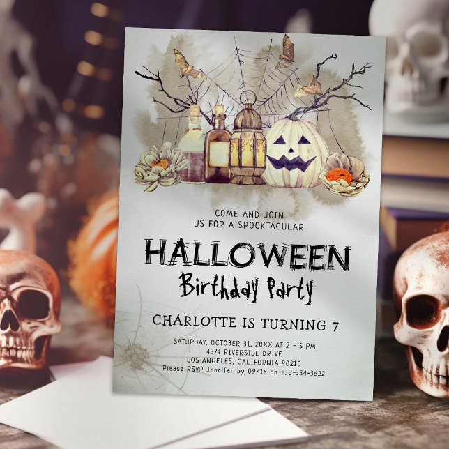 Convite de Aniversário de Halloween Espetacular (Criador carregado)