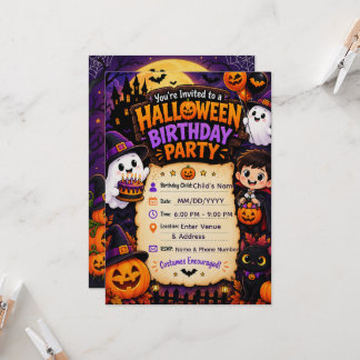 Convite de Aniversário de Halloween | Hallo Assust