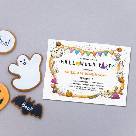 Convite de Aniversário de Halloween Infantil