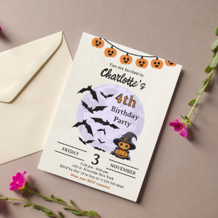Convite de Aniversário de Halloween para Crianças