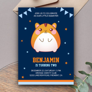 Convite de Aniversário de Hamster Fofo