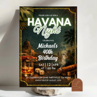Convite de Aniversário de Homem Adulto Cuba Havana