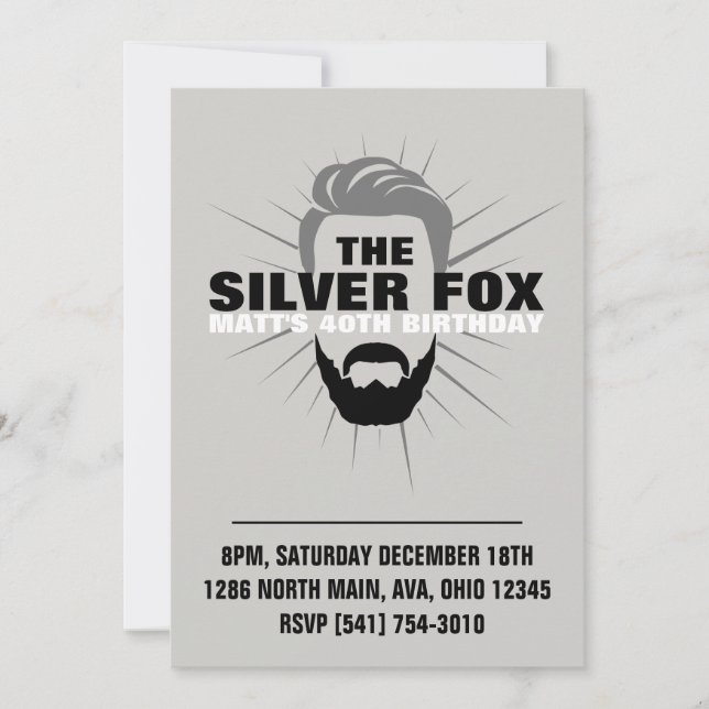 Convite de aniversário de homens (Frente)