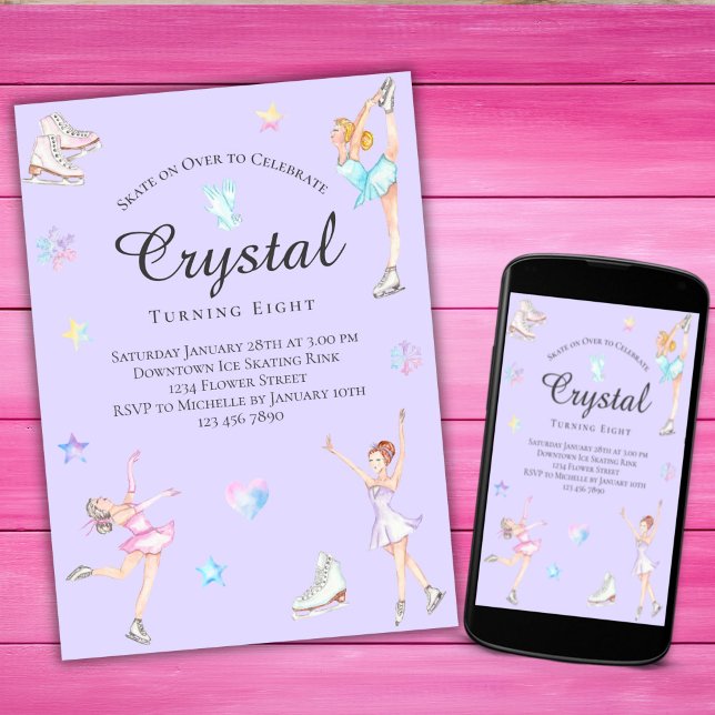 Convite De Aniversário De Ice, Festa De Ice Skatin (Criador carregado)