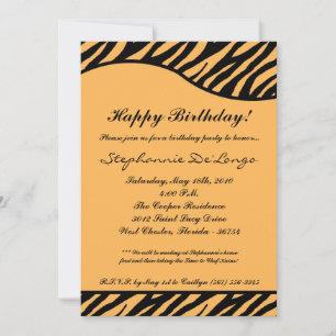 convite de aniversário de Impressão de Tigre Pre