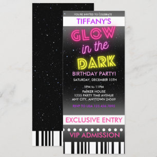 Convite de Aniversário de Ingresso   Brilha no Esc