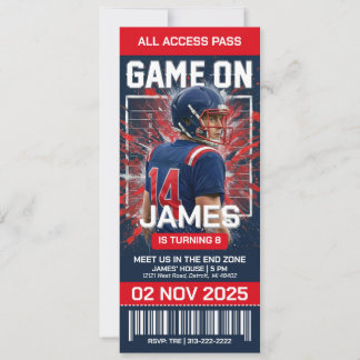Convite de aniversário de ingresso de futebol edit