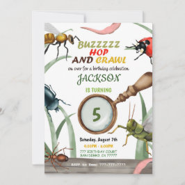 Convite de aniversário de inseto
