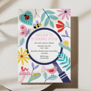 Convite de aniversário de Insetos