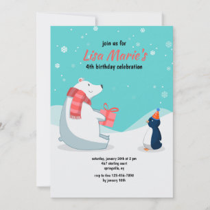 Convite de aniversário de inverno