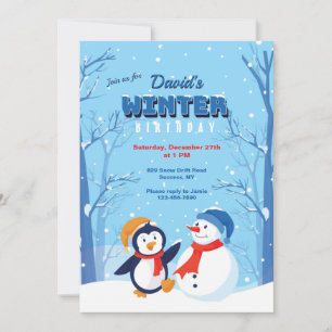 Convite de aniversário de inverno