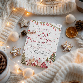 Convite de Aniversário de Inverno Maravilhoso