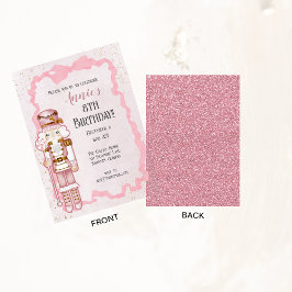 Convite de aniversário de inverno Pink Nutcracker