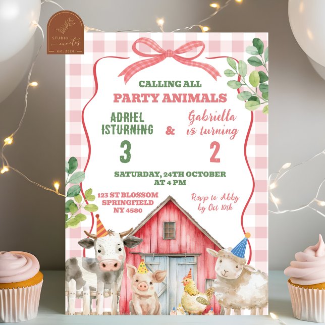 Convite de Aniversário de Irmão na Fazenda (Criador carregado)