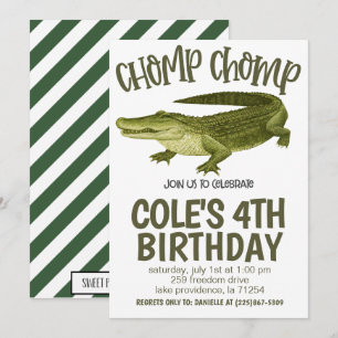 Convite de Aniversário de Jacaré