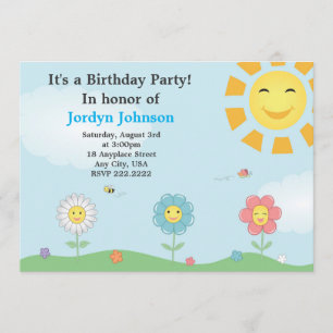 Convite de aniversário de jardim personalizável