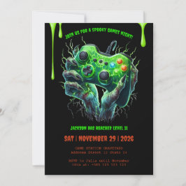 Convite de aniversário de Jogador Halloween