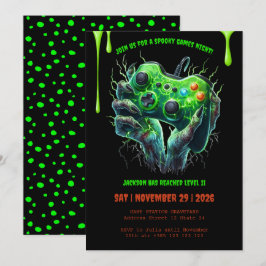 Convite de aniversário de Jogador Halloween
