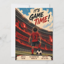 Convite de Aniversário de Jogo de Futebol