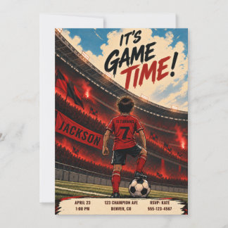 Convite de Aniversário de Jogo de Futebol