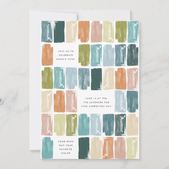 Convite de aniversário de Joias Pintadas (Frente)