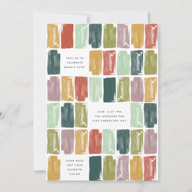 Convite de aniversário de Joias Pintadas pela Vint (Frente)