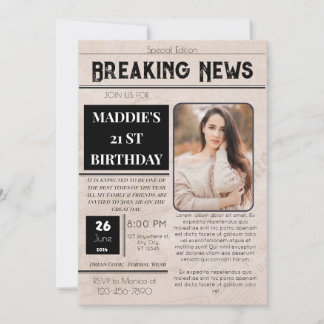 Convite de Aniversário de Jornal