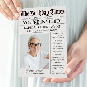 Convite de aniversário de jornal exclusivo