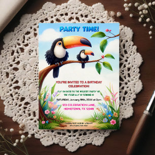 Convite de Aniversário de Jungle Tropical para Cri
