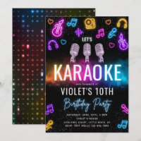 Convite de aniversário de Karaoke | Partido Karaok